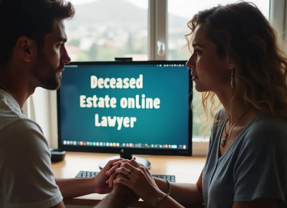 Couple researching Deceased Estate Online lawyer and holding hands