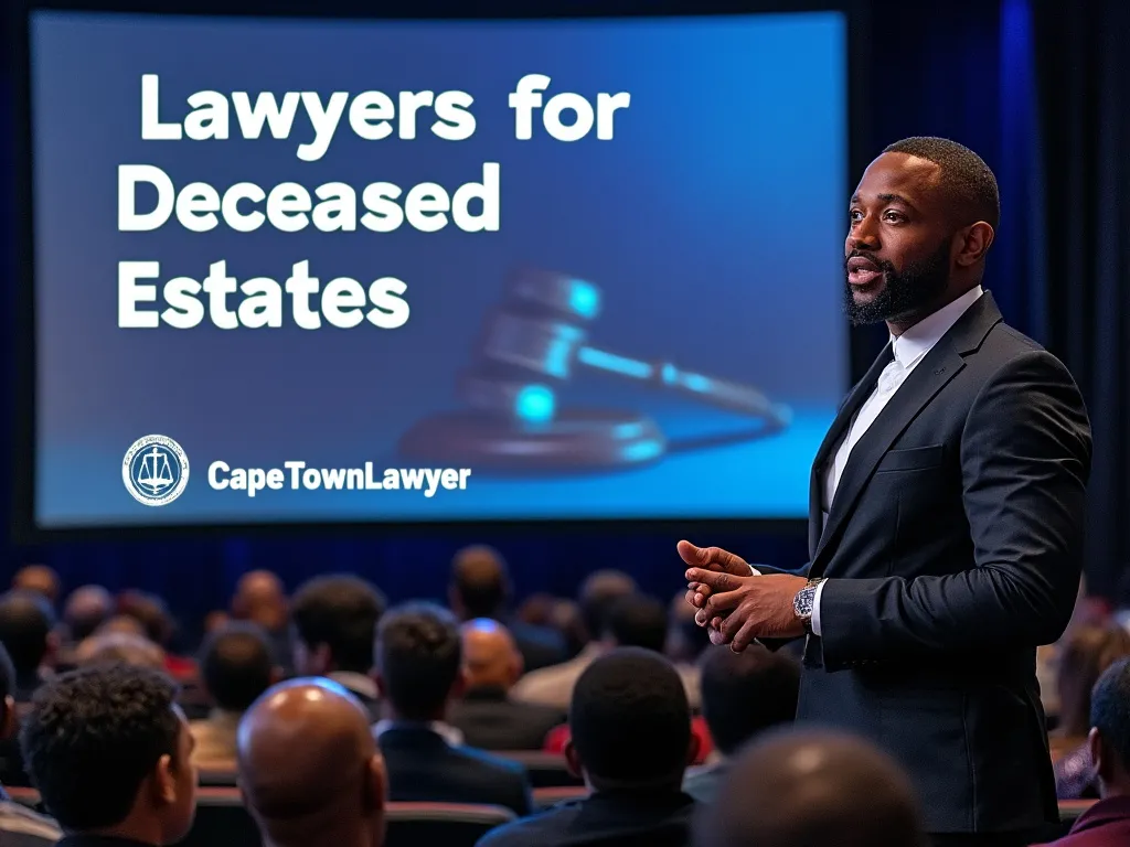 Auditorium with presentation on Lawyers for Deceased Estates by CapeTownLawyer