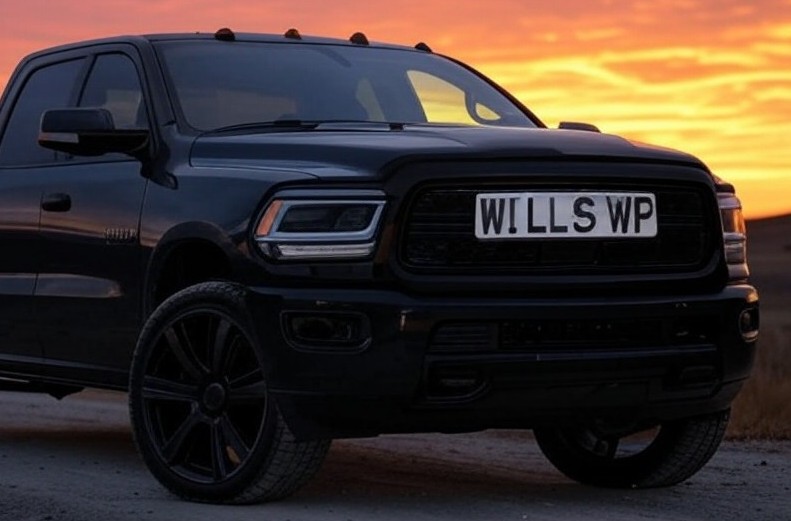 Car at sunset with number plate WILLS WP, indicating the driver specialises in last wills and testaments, residing in the Western Cape Province of South Africa