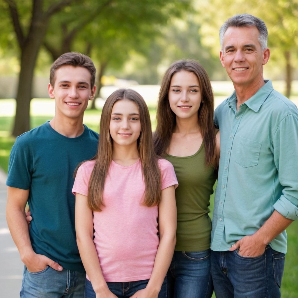 Father with children