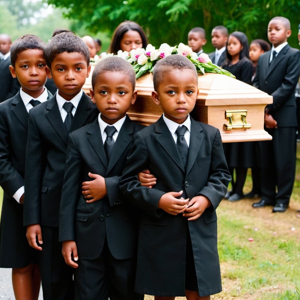 Children at a funeral