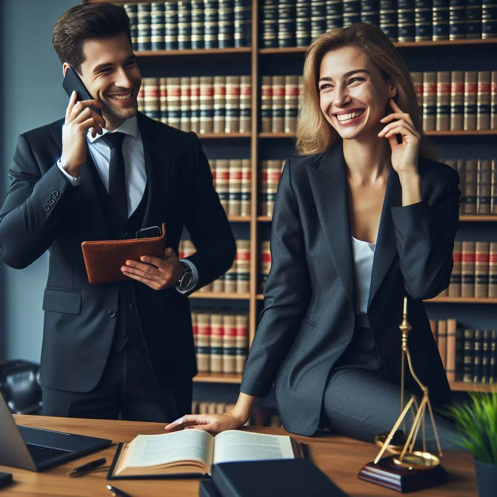 Attorneys on their cellphones