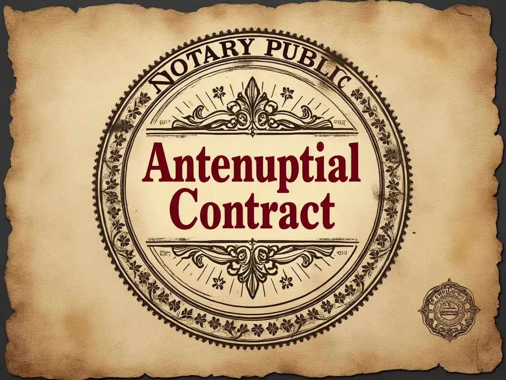 Stamp with text NOTARY PUBLIC Antenuptial Contract