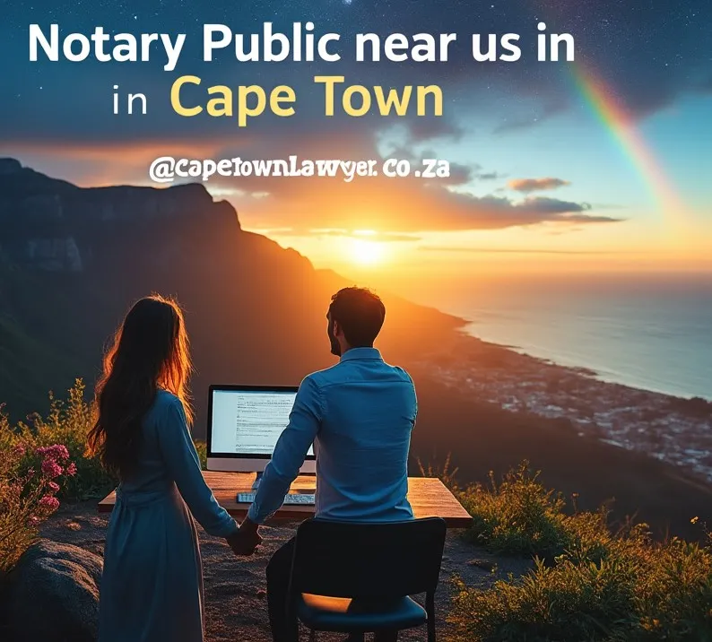 Notary public near us in Cape Town - in the sky - symbolising the couple's search for a notary so they can finalise their antenuptials
