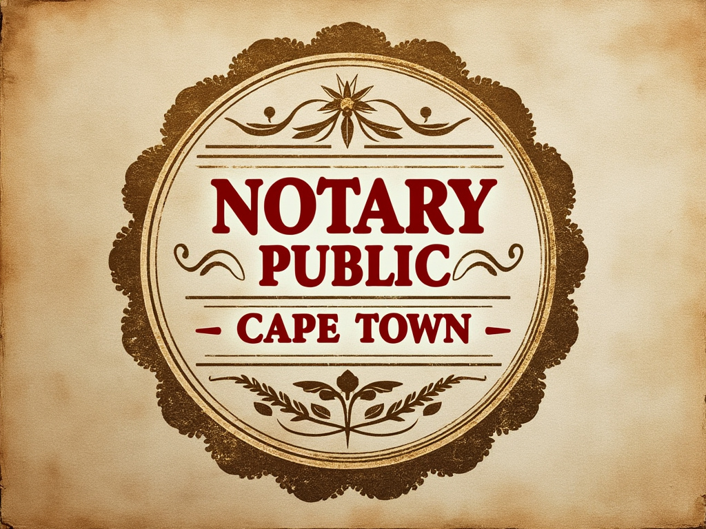 Stamp with words Notary Public Cape Town