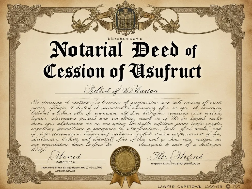 Notarial deed of cession of usufruct