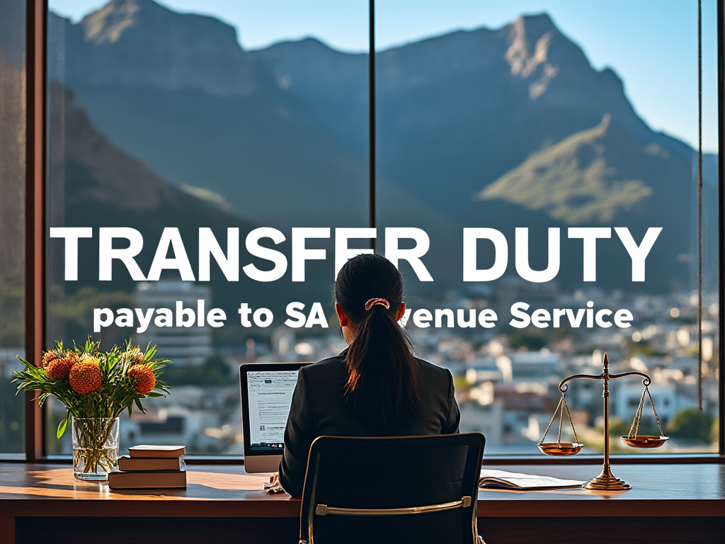 Attorney working on transfer duty payable to SA Revenue Service