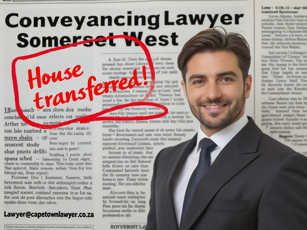 Newspaper headline Conveyancing Lawyer Somerset-West - House transferred