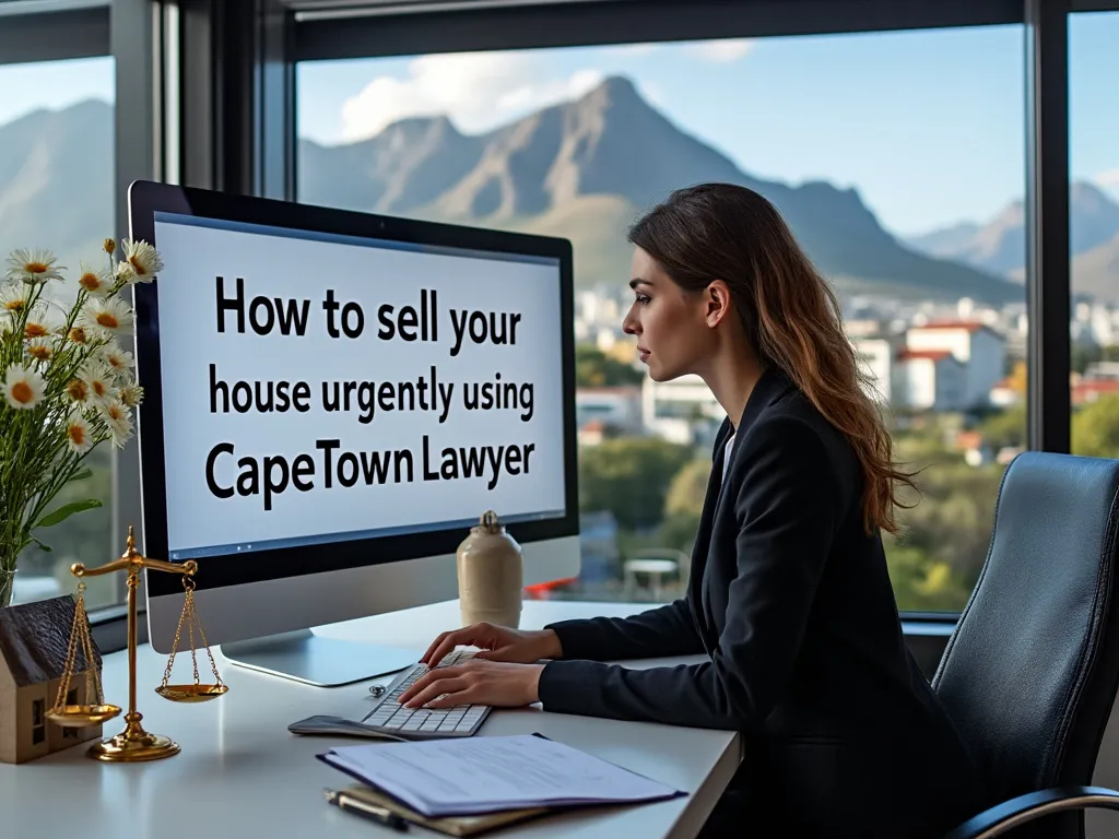 Person working at computer on how to sell your house urgently using CapeTownLawyer